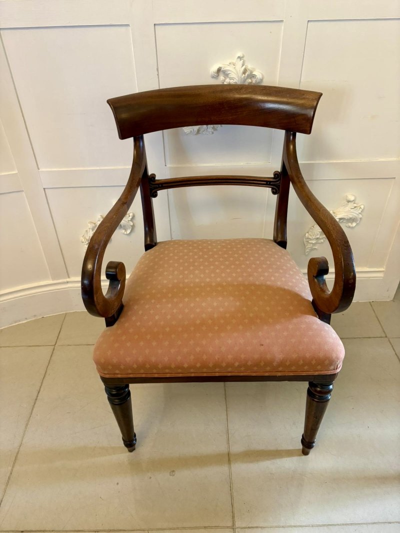 Antique Regency Mahogany Set of 6 Dining Chairs Including 2 Carvers - Image 8